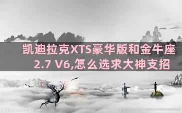 凯迪拉克XTS豪华版和金牛座2.7 V6,怎么选求大神支招